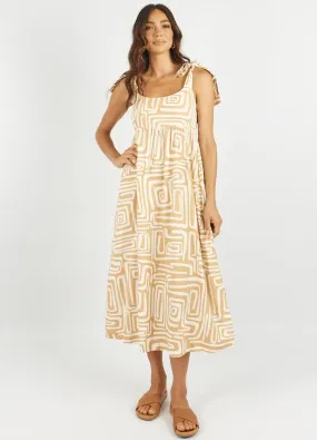 Girl and the Sun - Strappy Capella Midi Dress - Terraza Print