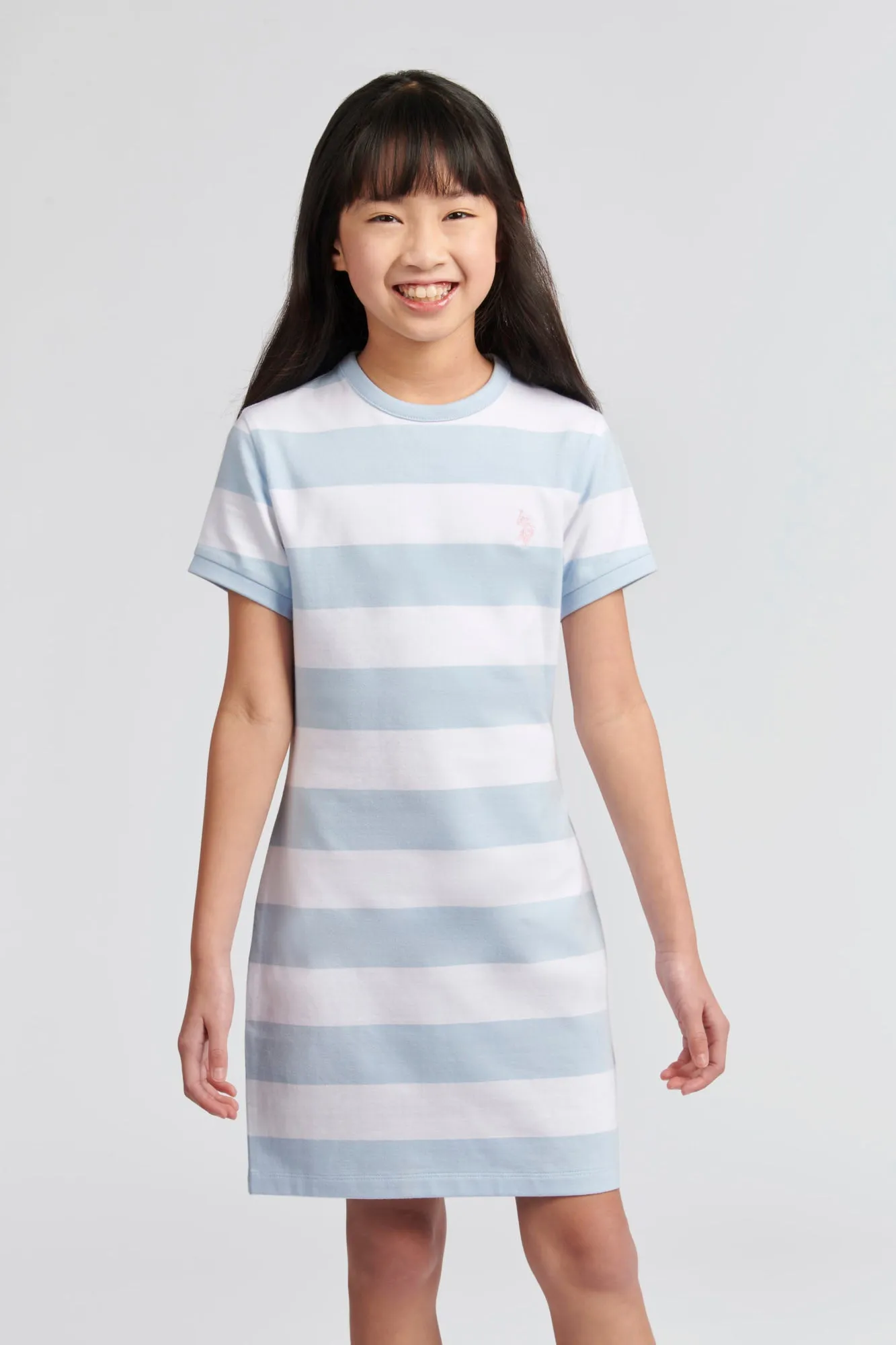 Girls Striped T-Shirt Dress in Windsurfer