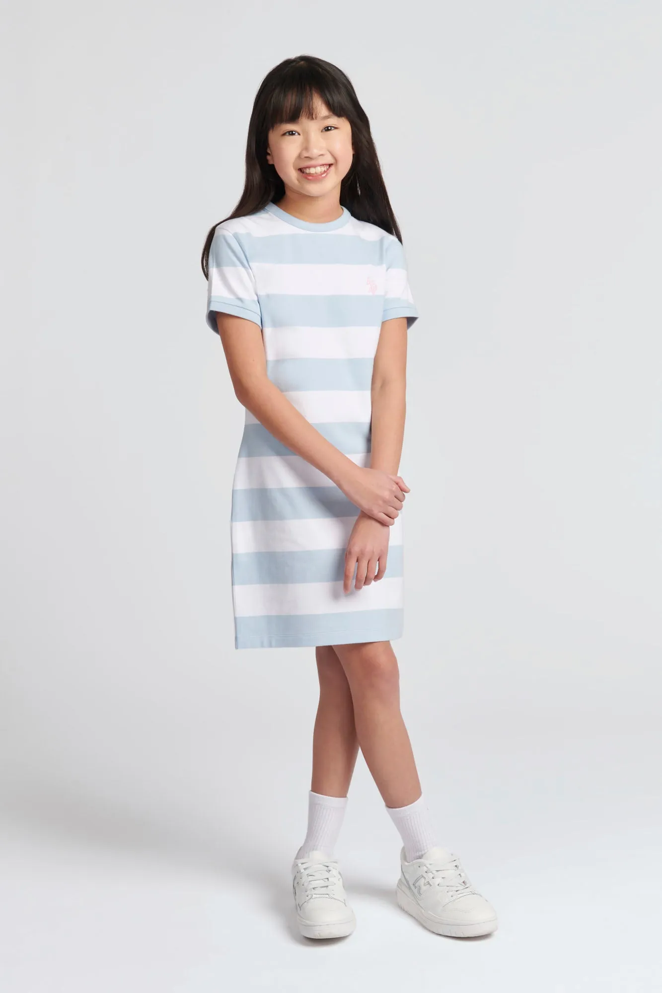 Girls Striped T-Shirt Dress in Windsurfer