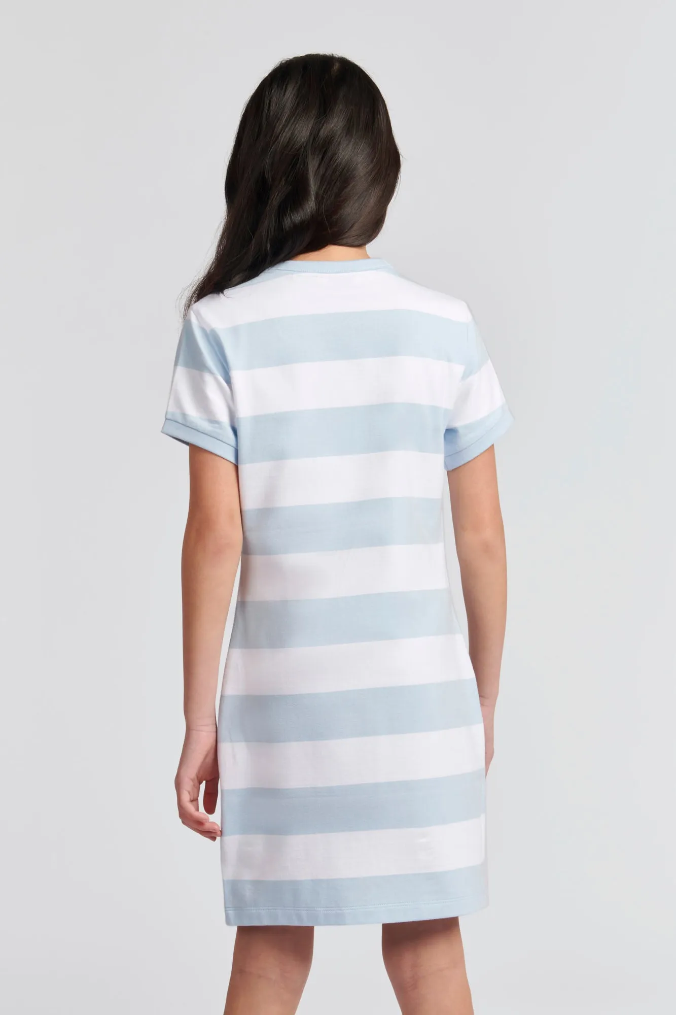 Girls Striped T-Shirt Dress in Windsurfer