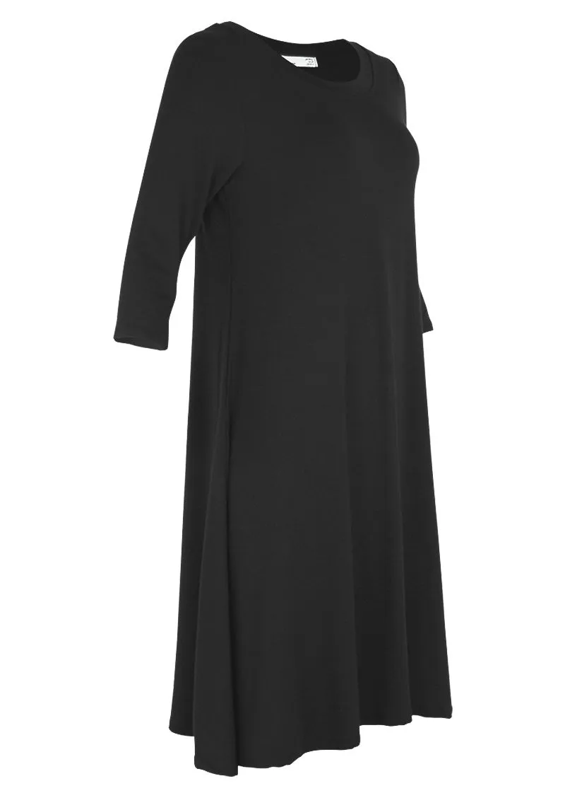 Half Sleeve Jersey Dress Black