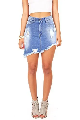 Jagged Edge Denim Skirt