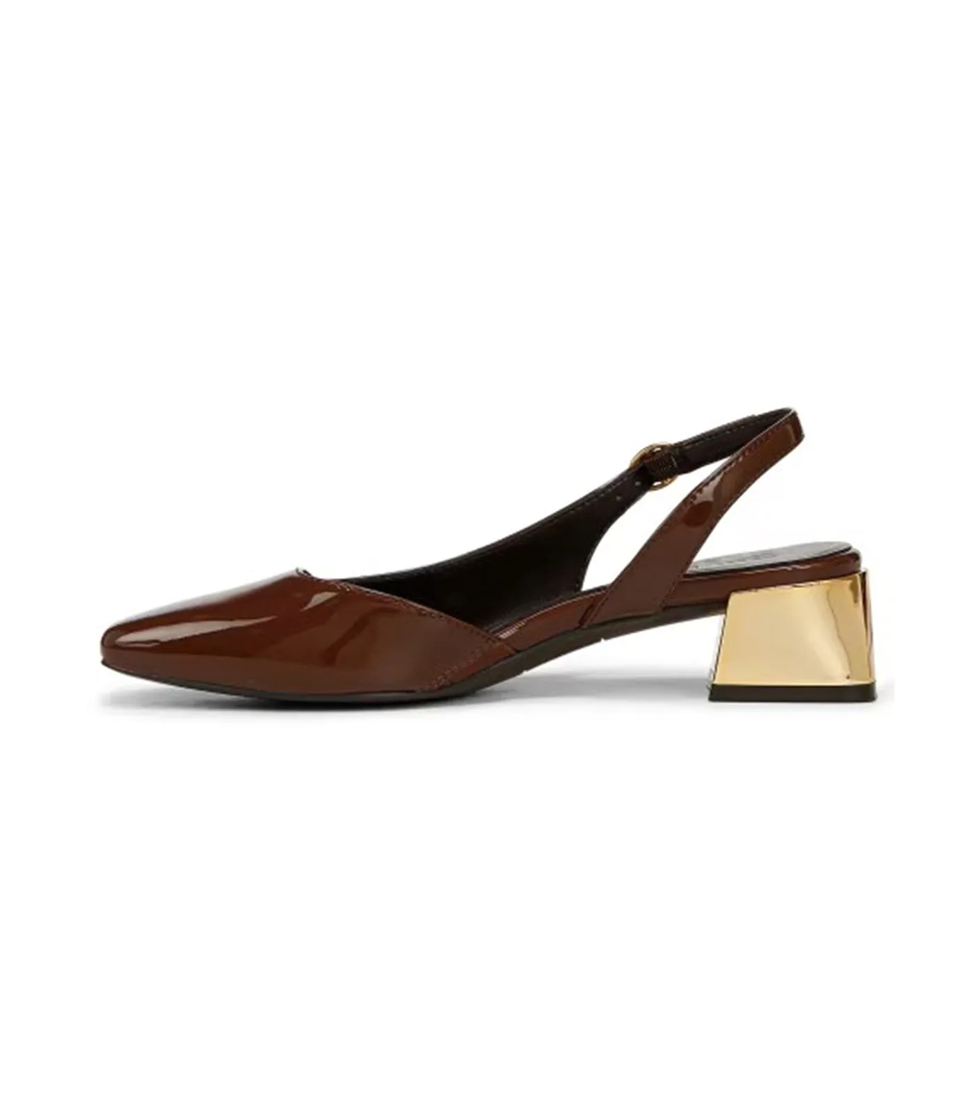 Jayla Slingback Pump Cappuccino Brown Faux Leather