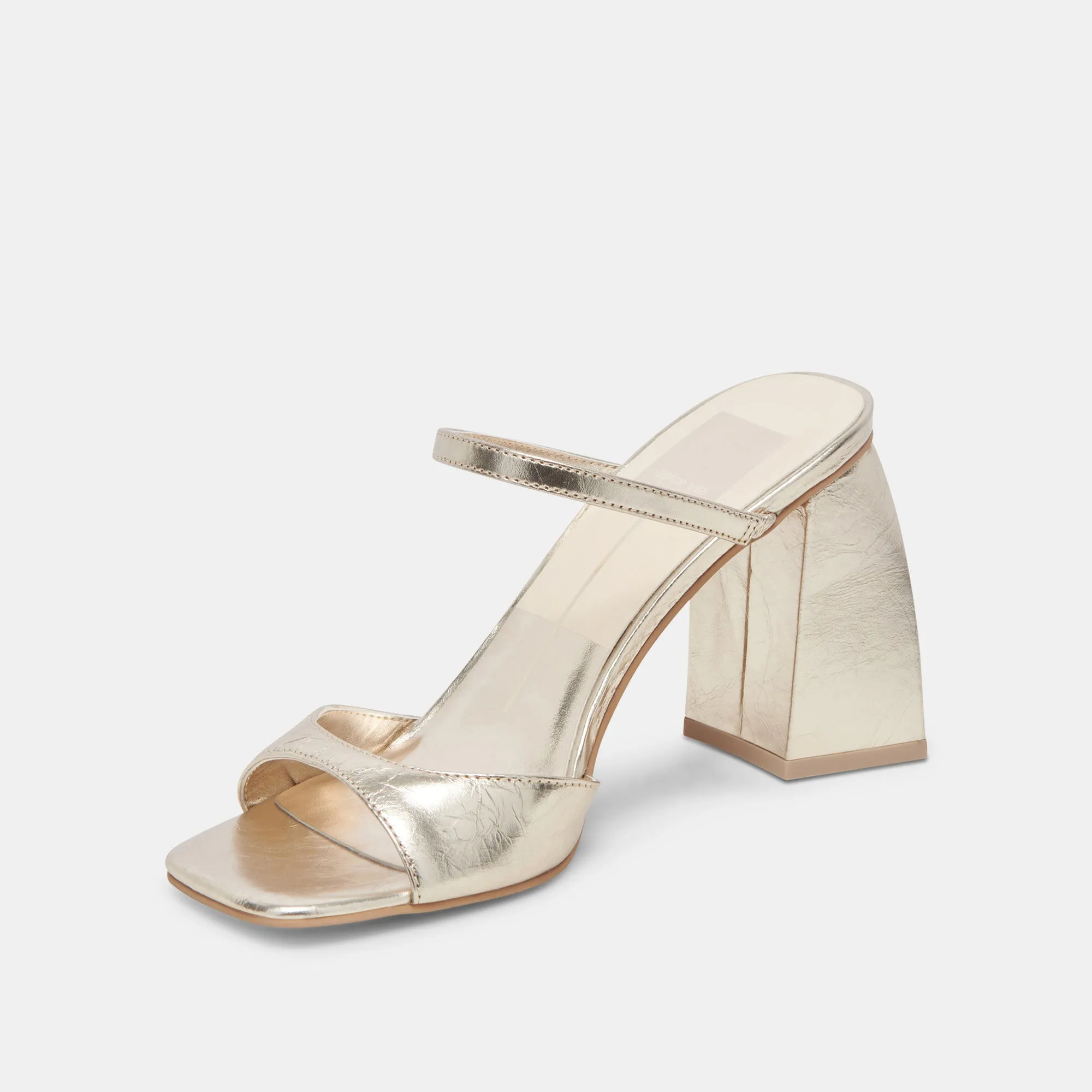 JEMMY HEELS LIGHT GOLD CRINKLE PATENT