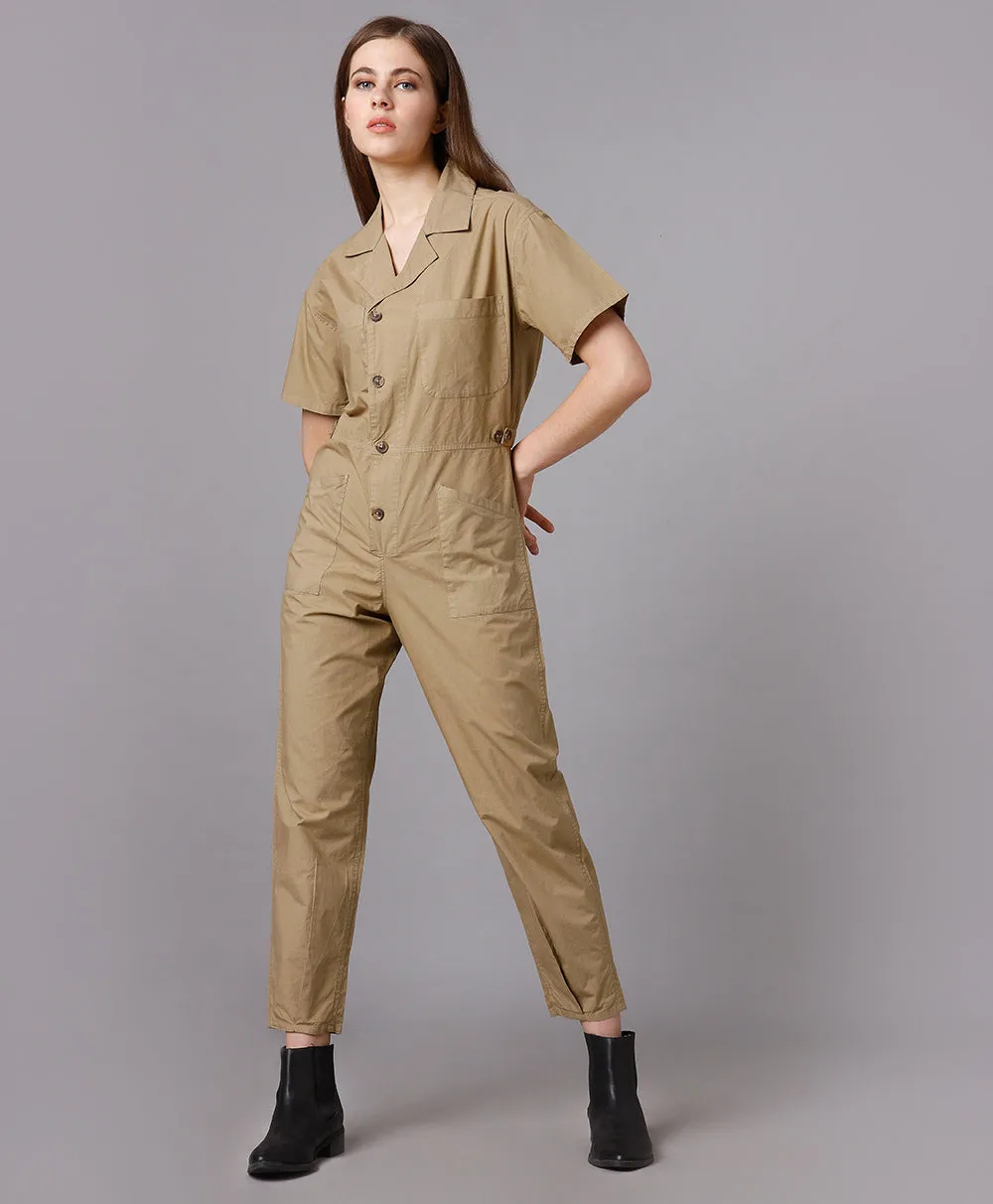 Khaki Utility Jumpsuit