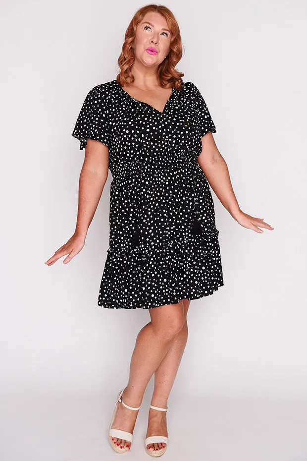 Kimberley Black Irregular Spot Dress