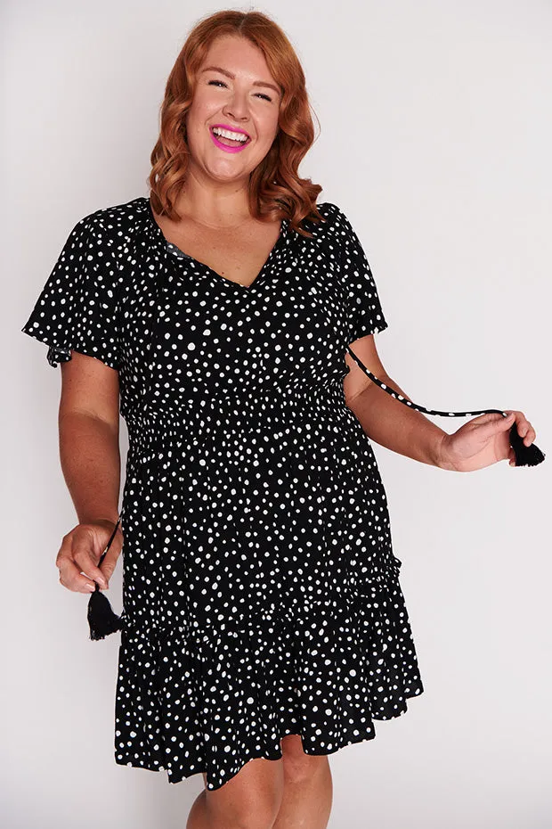 Kimberley Black Irregular Spot Dress