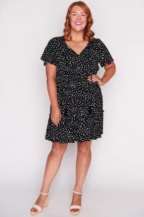 Kimberley Black Irregular Spot Dress