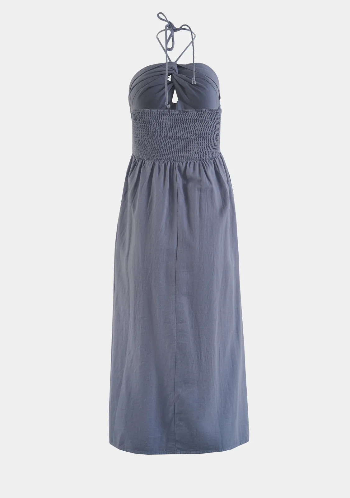 Knotted Front Halter Neck Dress