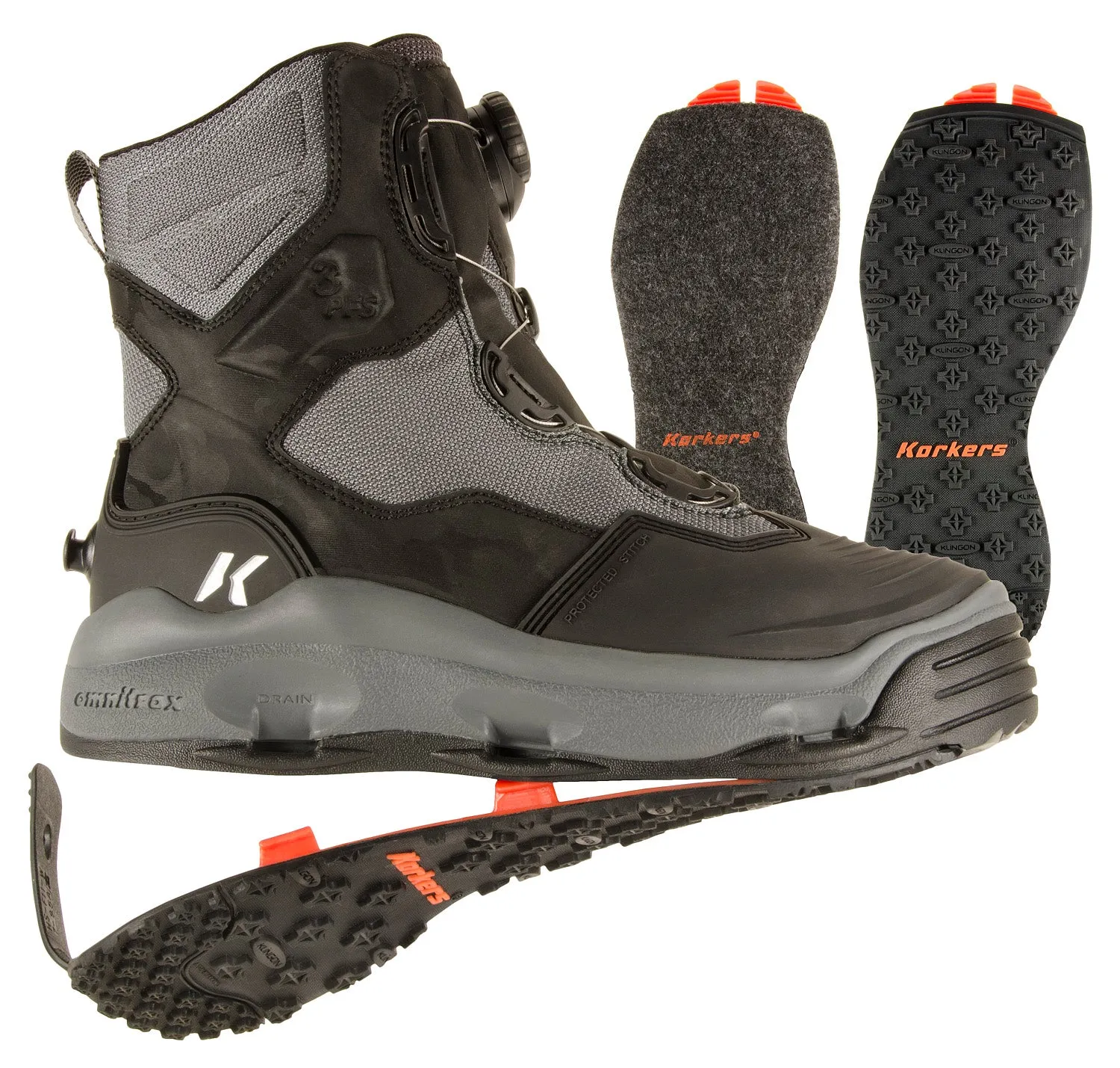 Korkers Darkhorse Wading Boot with Felt & Kling-On Soles