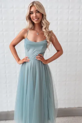 Latisha Tulle Midi Dress - Sage