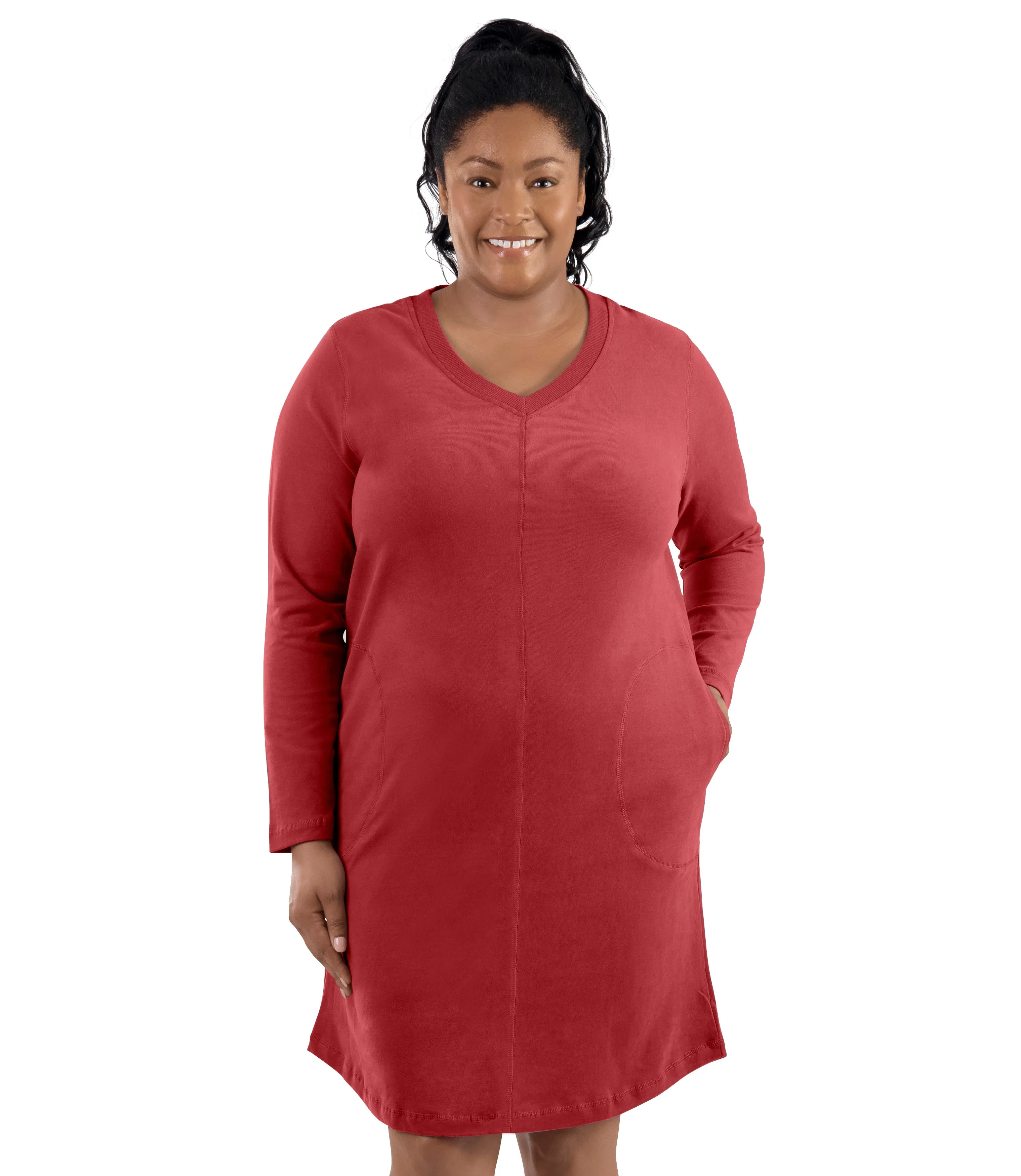 Legacy Cotton Casual Pocketed Long Sleeve Dress Classic Colors - FINAL SALE