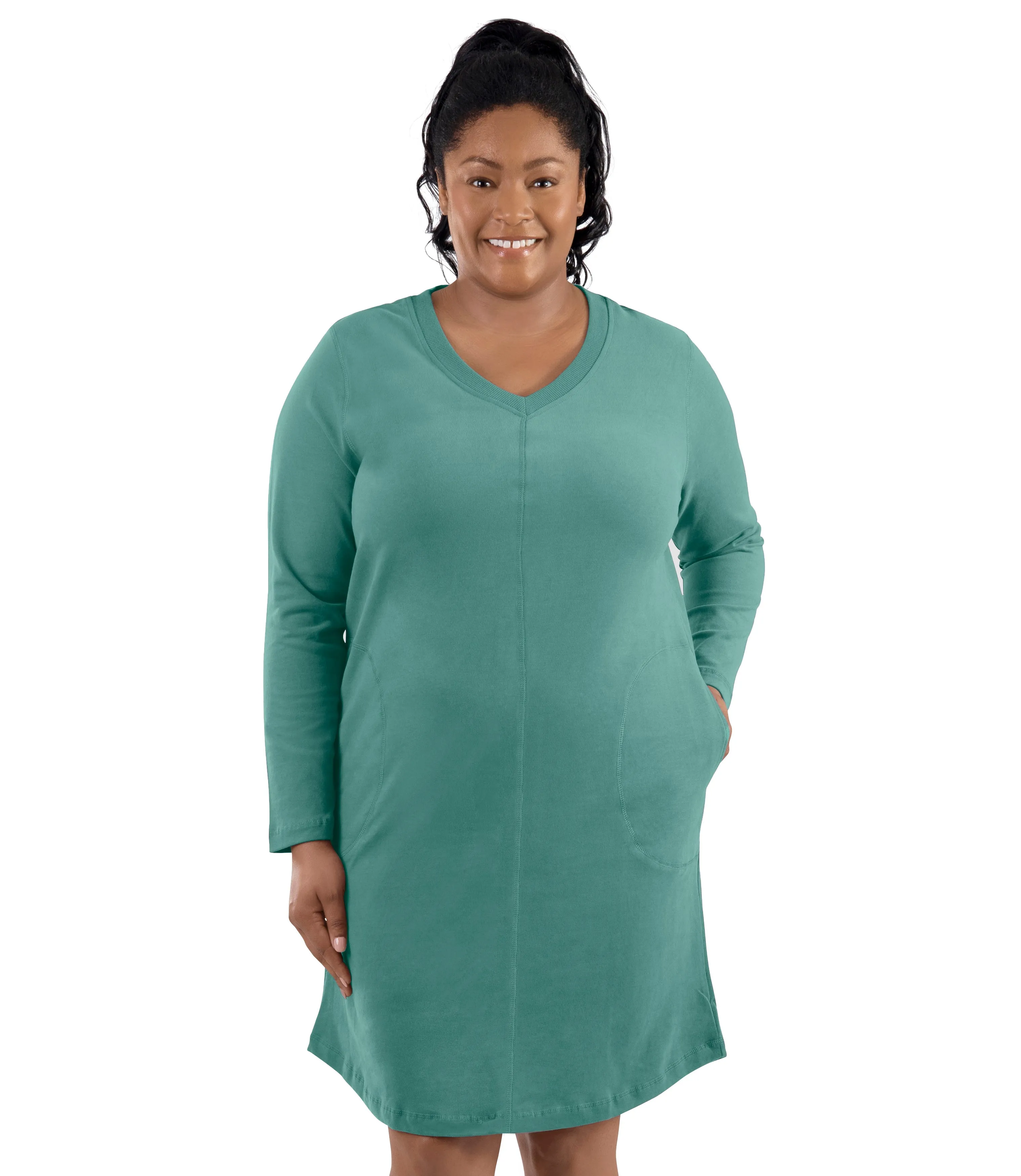 Legacy Cotton Casual Pocketed Long Sleeve Dress Classic Colors - FINAL SALE