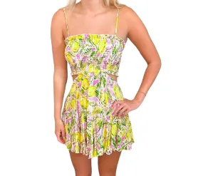 Lemon Grove Ruffled Smocked Mini Dress