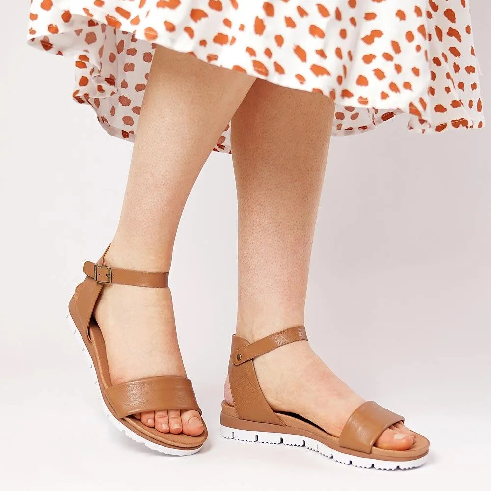 Londona Dark Tan Leather Sandals