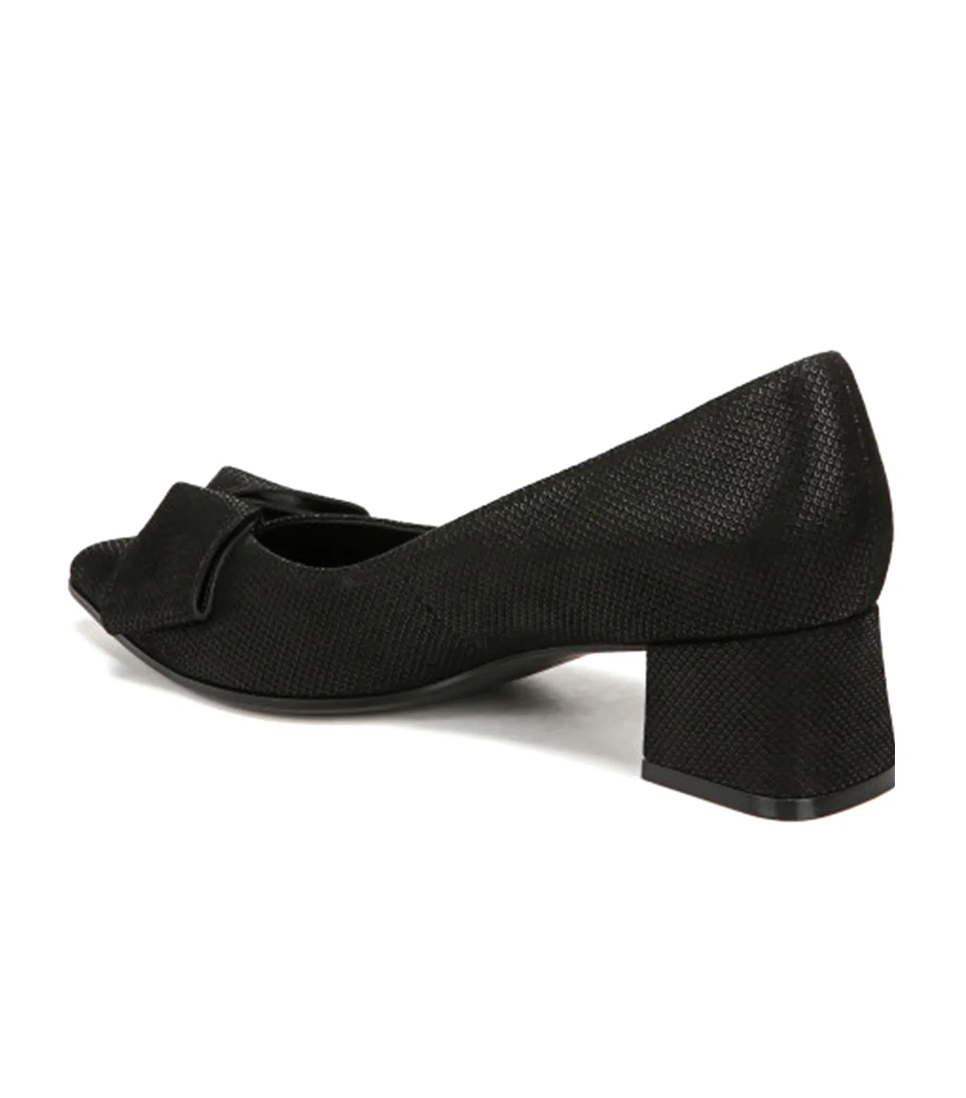 Mavis Bow Pump Glossy Suede Black