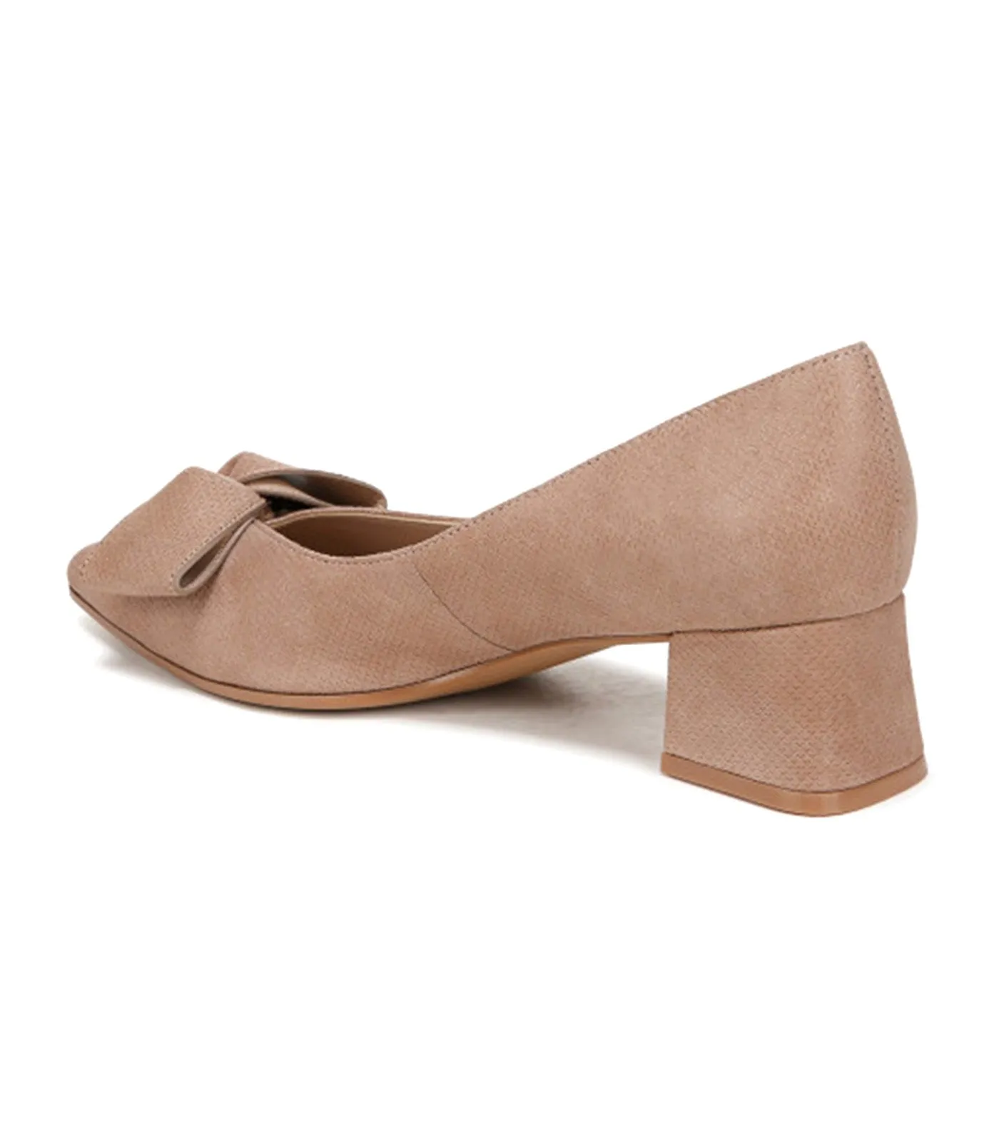 Mavis Bow Pump Glossy Suede Tan