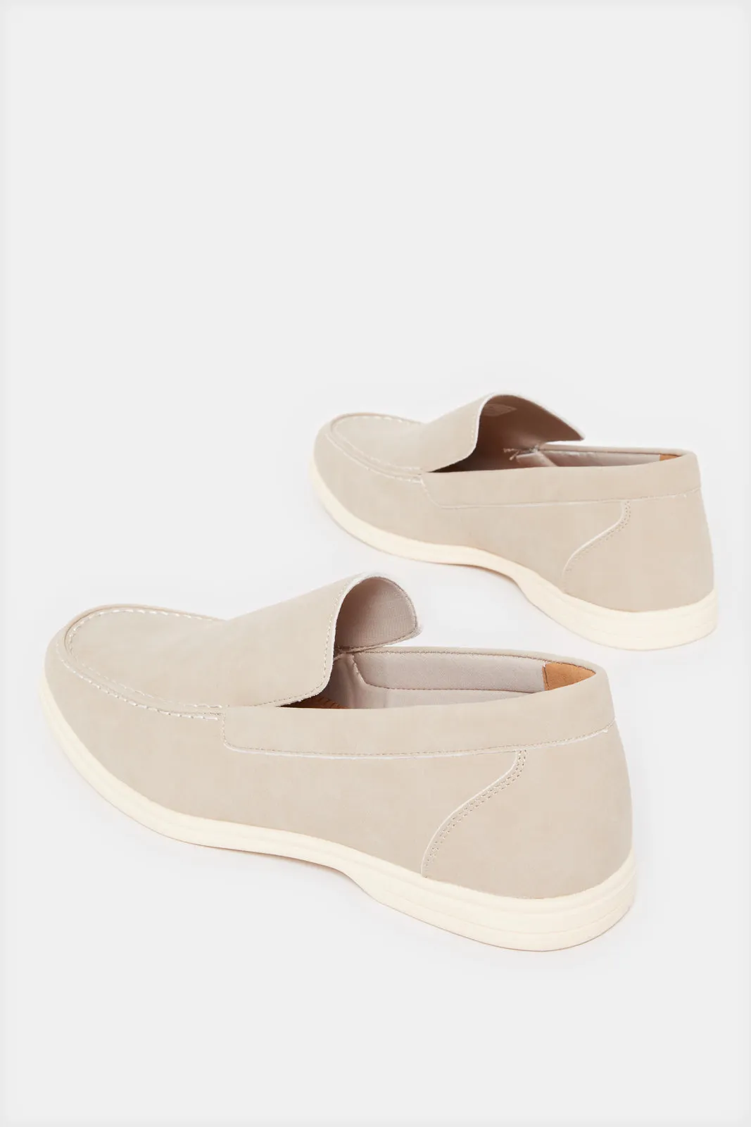 Men Beige Plain Loafer