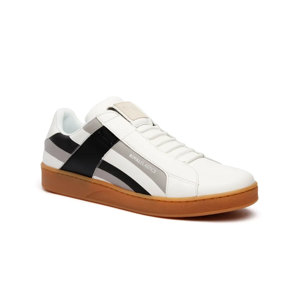 Men's Icon Cross White Gray Black Leather Sneakers 02983-980