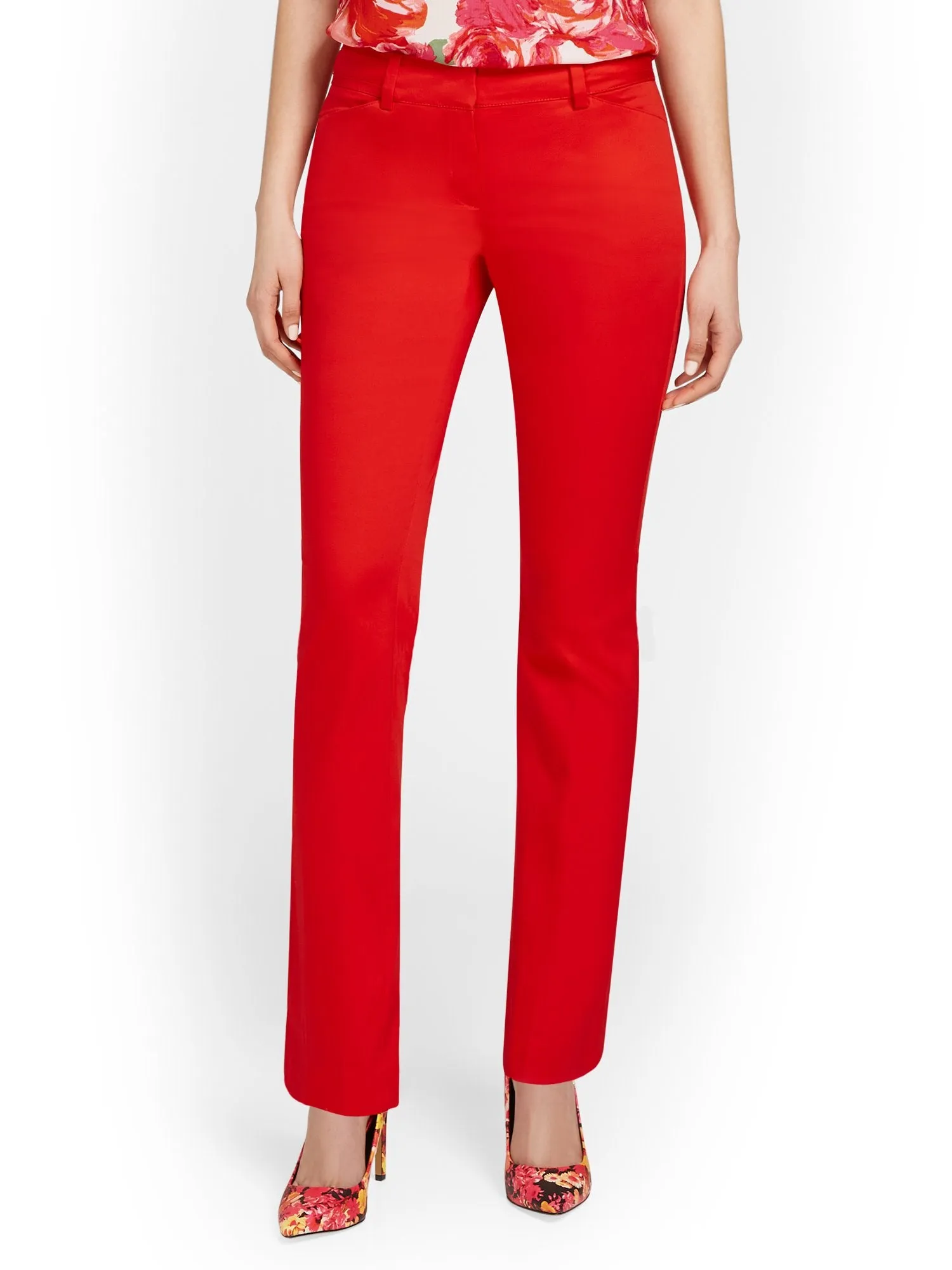 Mid-Rise Straight-Leg Pant