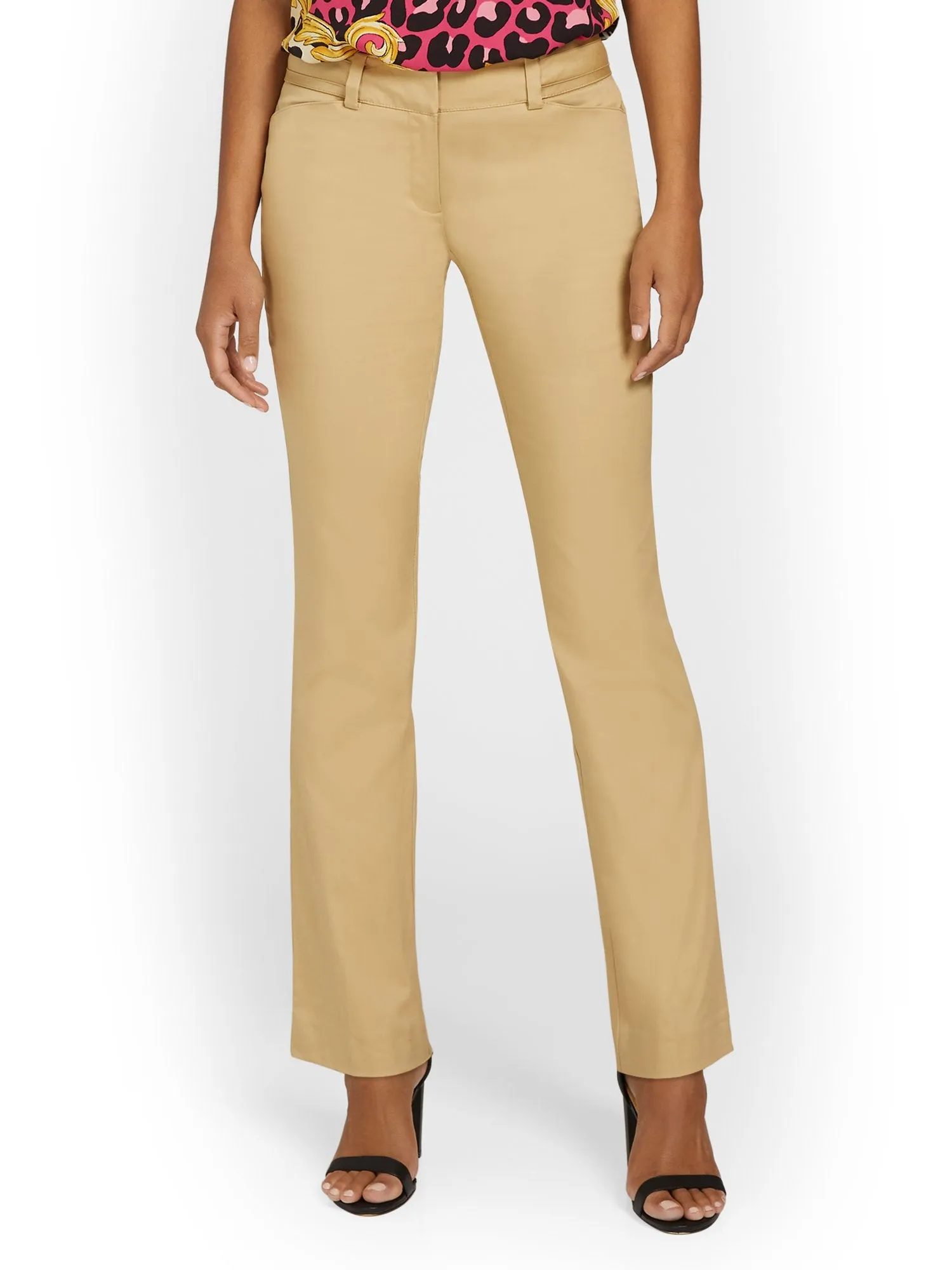 Mid-Rise Straight-Leg Pant