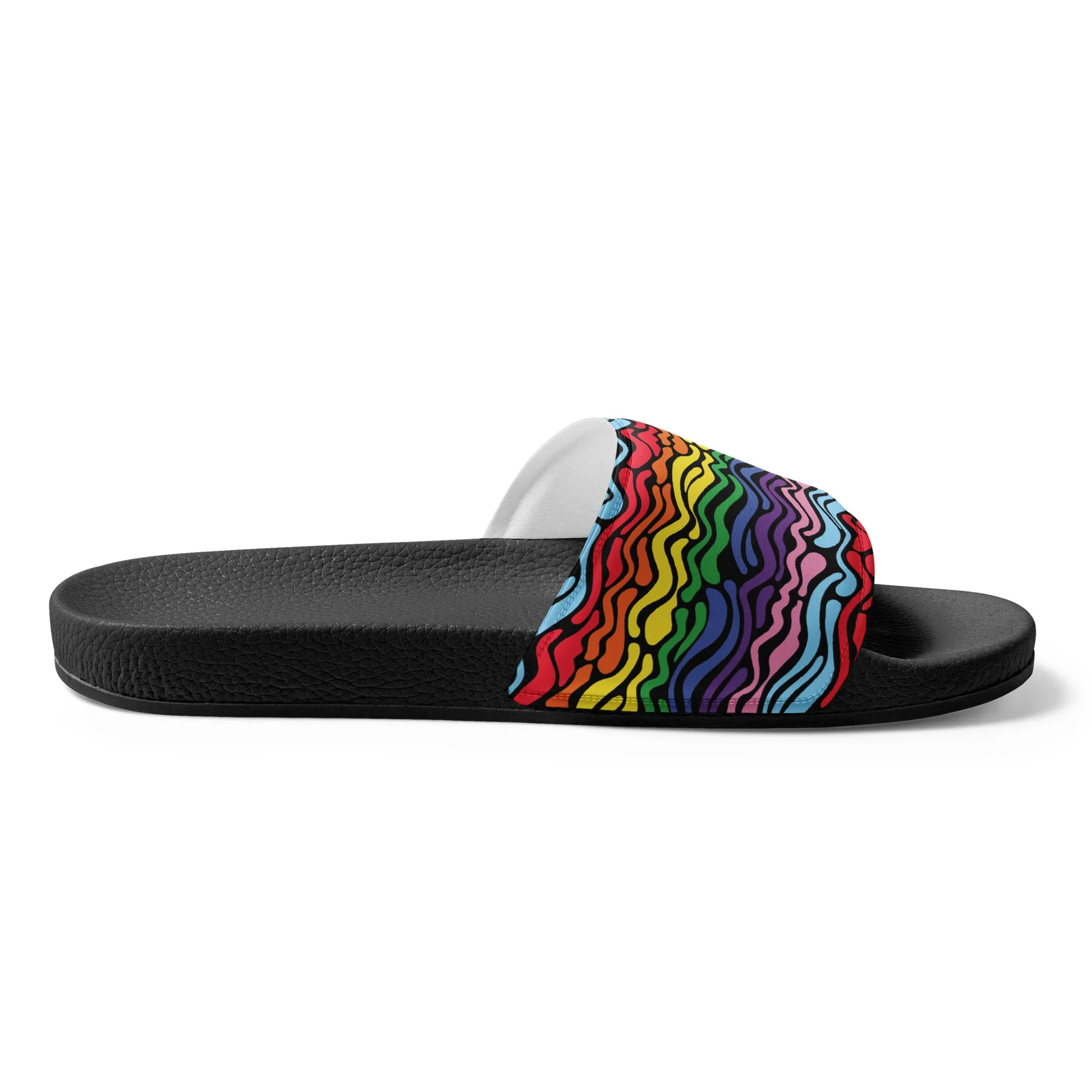 Modern Rainbow Wave Men’s slides