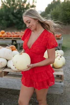 Orange Paisley Mini Romper