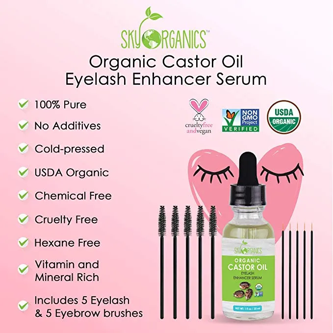 Organic Castor Oil By Sky Organics, Cold-Pressed, 100% Pure