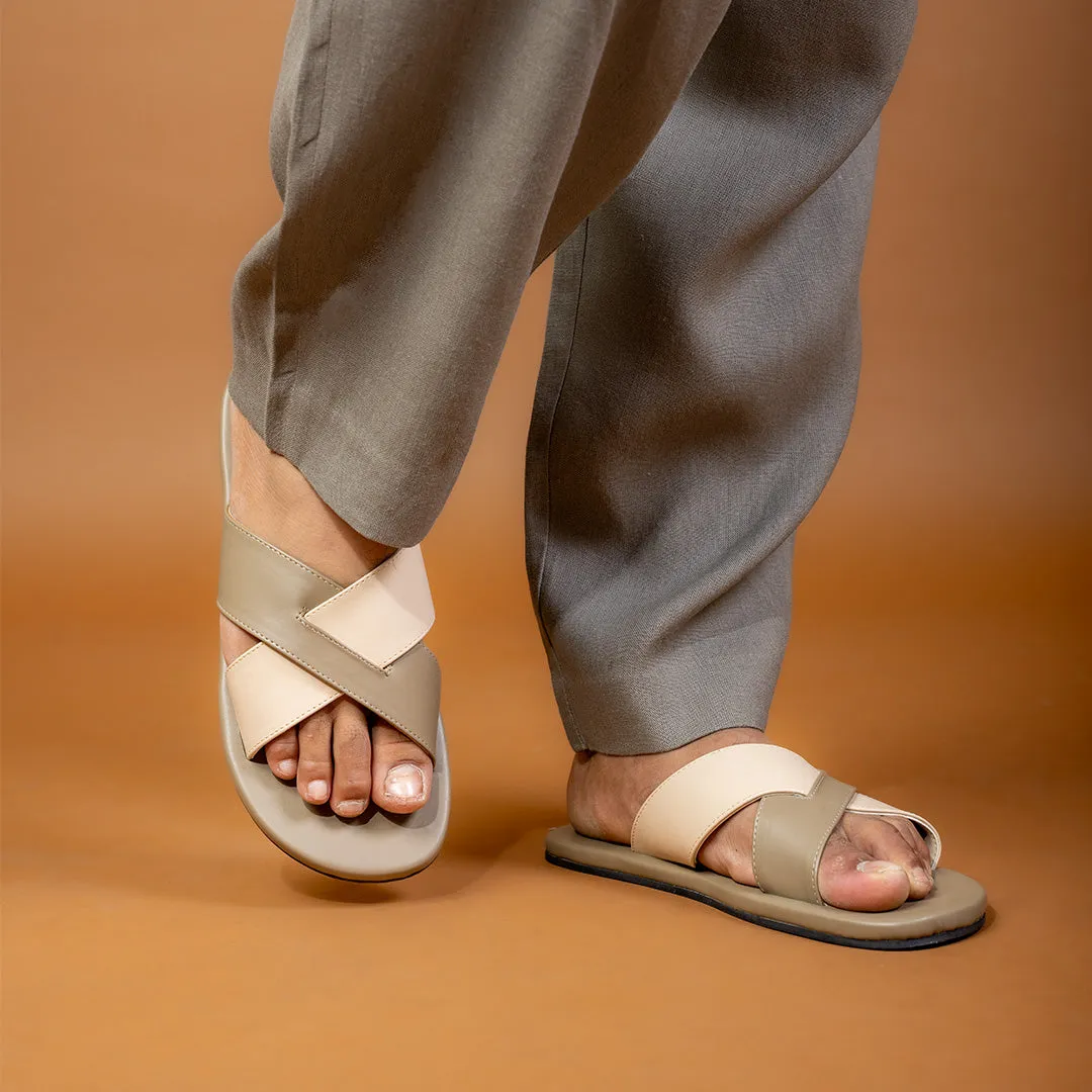 Paaduks Ben Crossover Vegan Leather Slides for Men