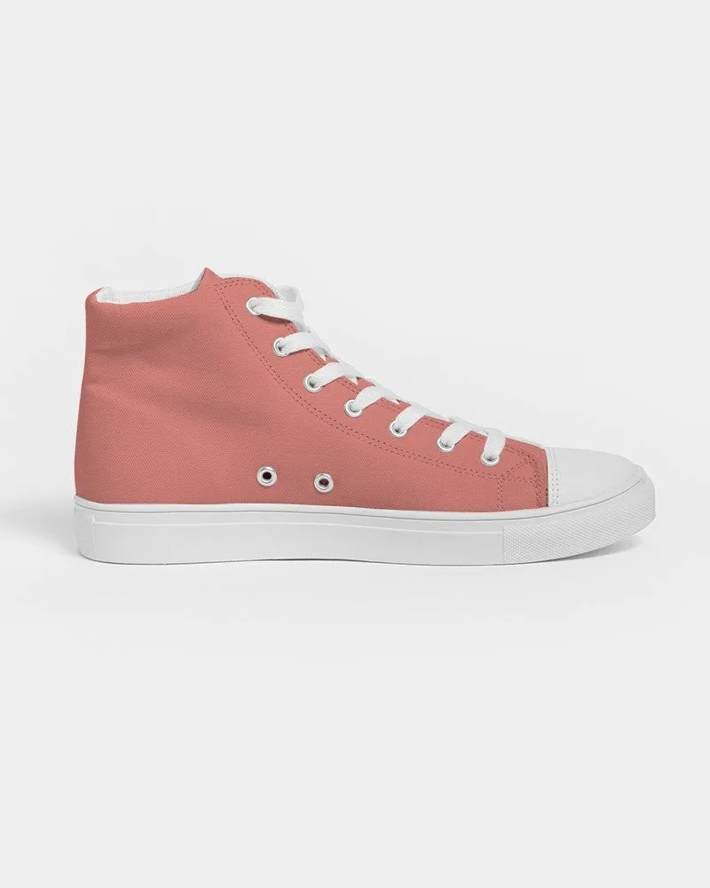 Pastel Pink Red Women's High-top Canvas Sneakers | Women's | Bright Pastel Pink Red | C0M60Y45K0