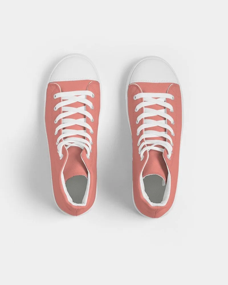 Pastel Pink Red Women's High-top Canvas Sneakers | Women's | Bright Pastel Pink Red | C0M60Y45K0