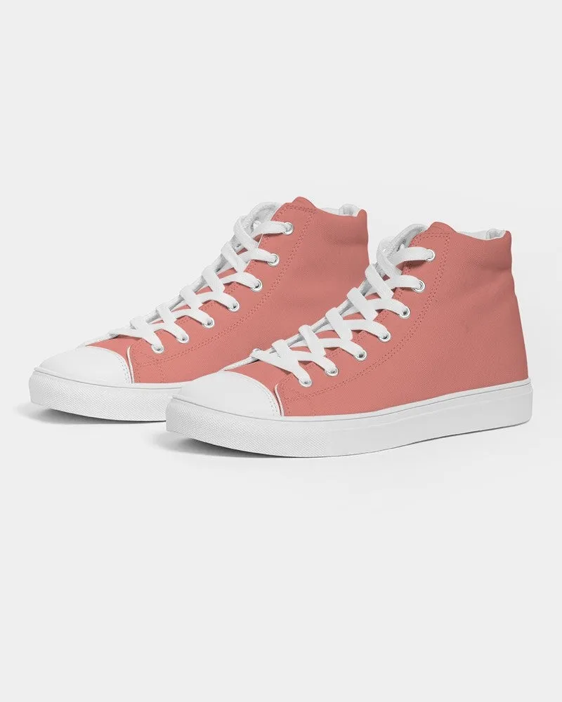 Pastel Pink Red Women's High-top Canvas Sneakers | Women's | Bright Pastel Pink Red | C0M60Y45K0