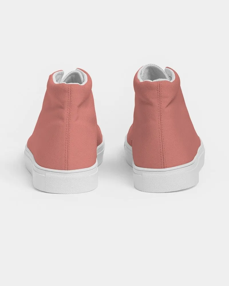 Pastel Pink Red Women's High-top Canvas Sneakers | Women's | Bright Pastel Pink Red | C0M60Y45K0