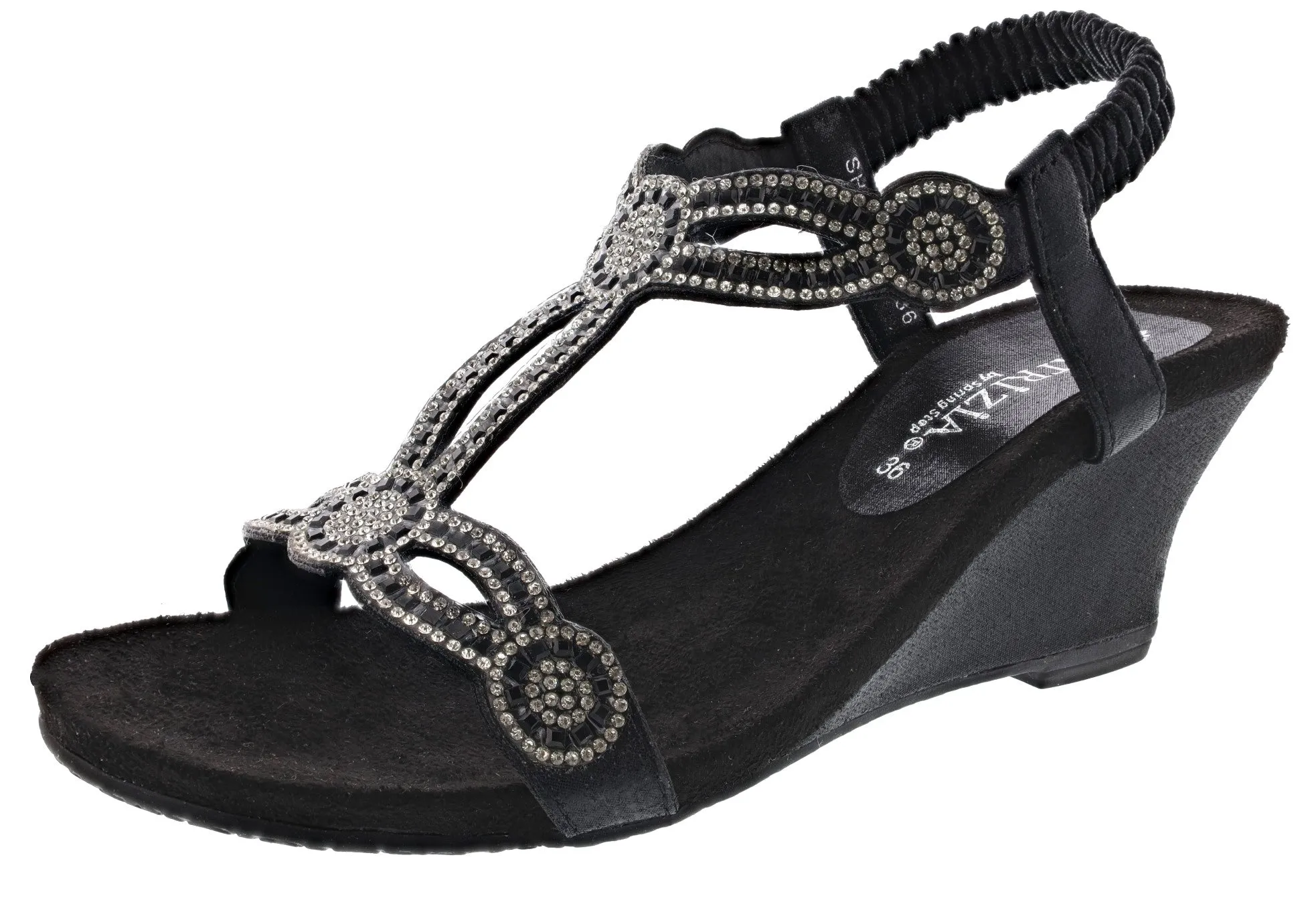 Patrizia Women's Shining T-Strap Wedge Sandals By Spring Step