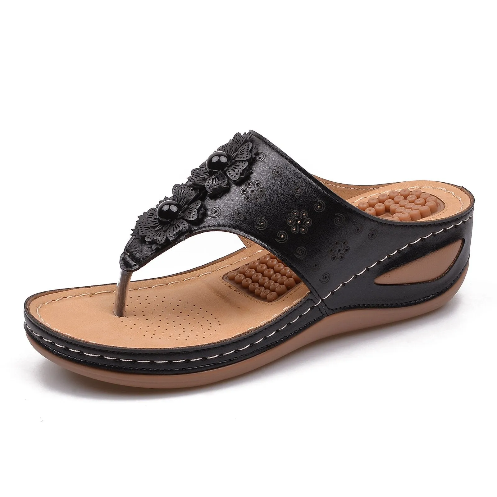 Pearl anti-slip reflexology orthopedic sandals