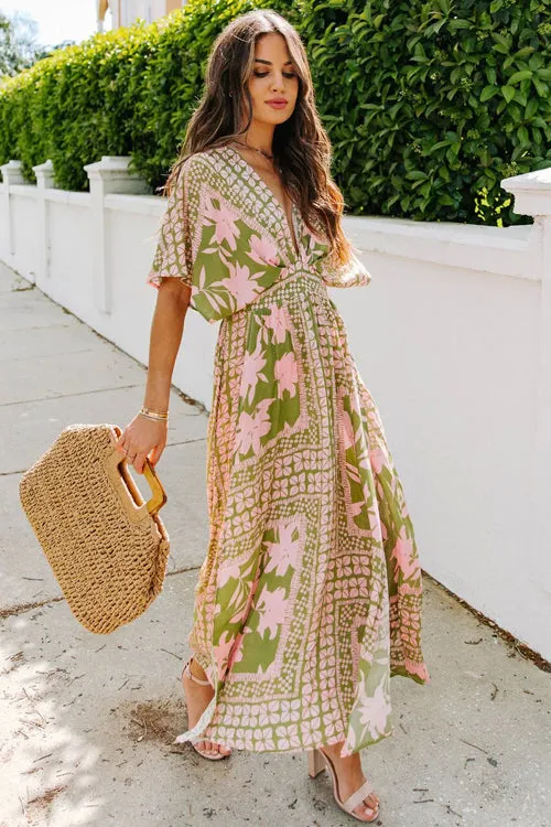 Perfectly You V-Neck Print Maxi Dress