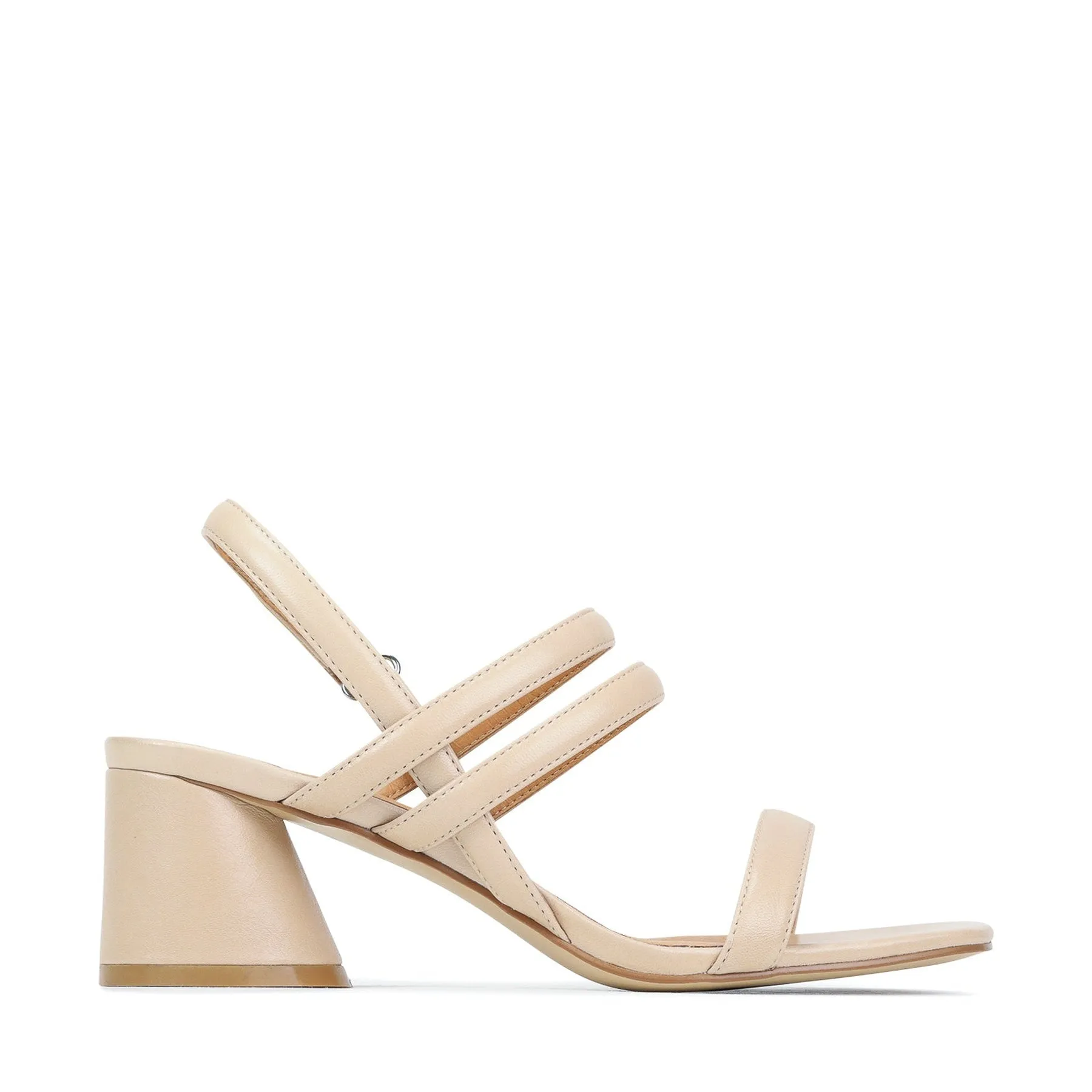 PETELLA LEATHER BLOCK HEEL SANDALS