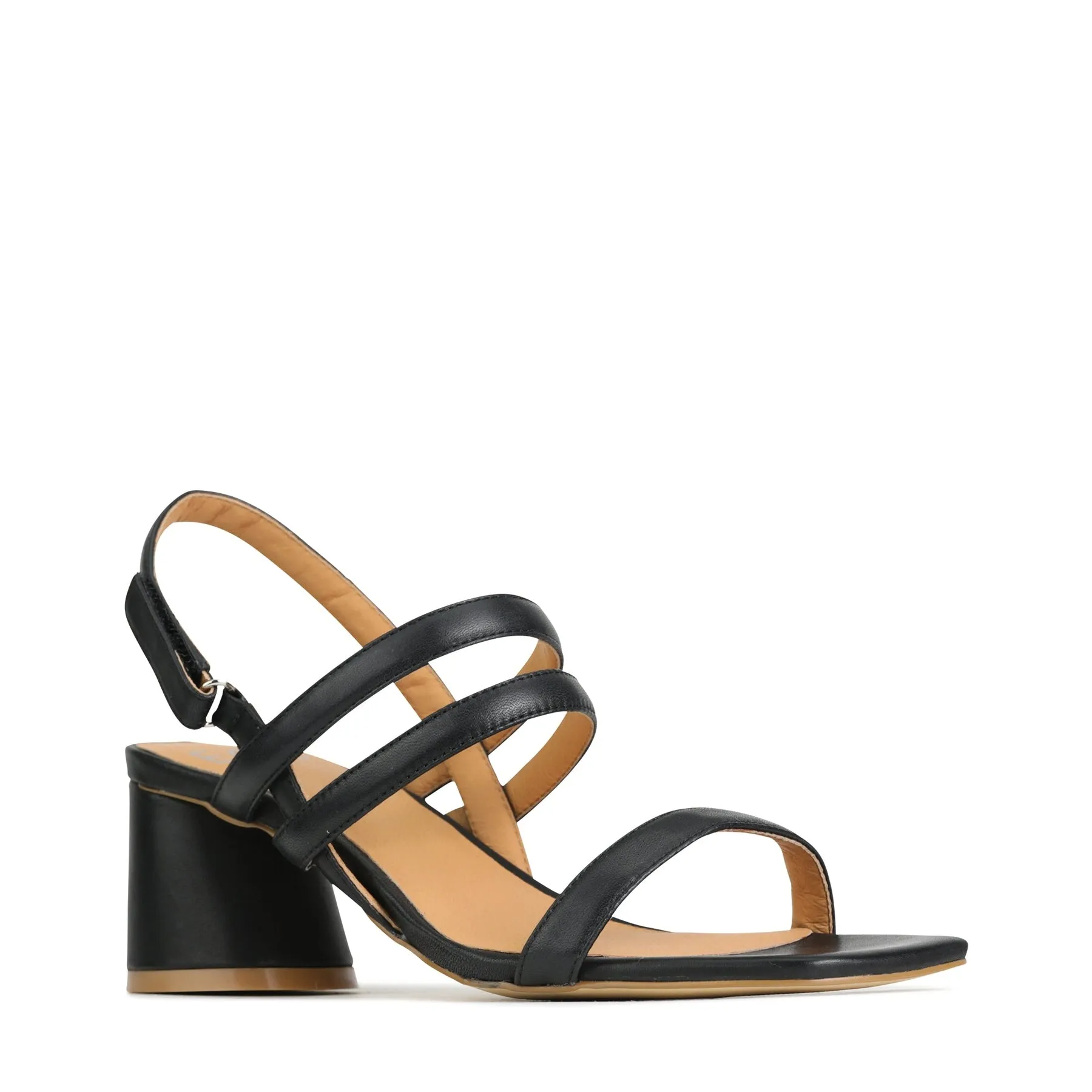 PETELLA LEATHER BLOCK HEEL SANDALS