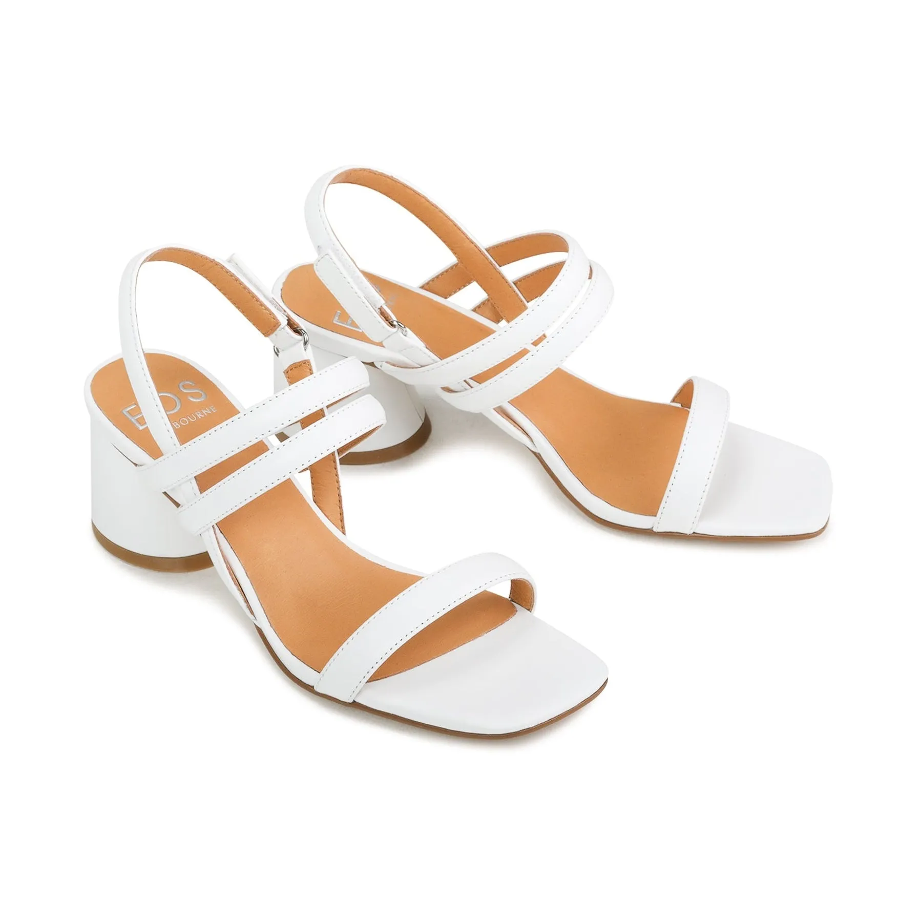 PETELLA LEATHER BLOCK HEEL SANDALS