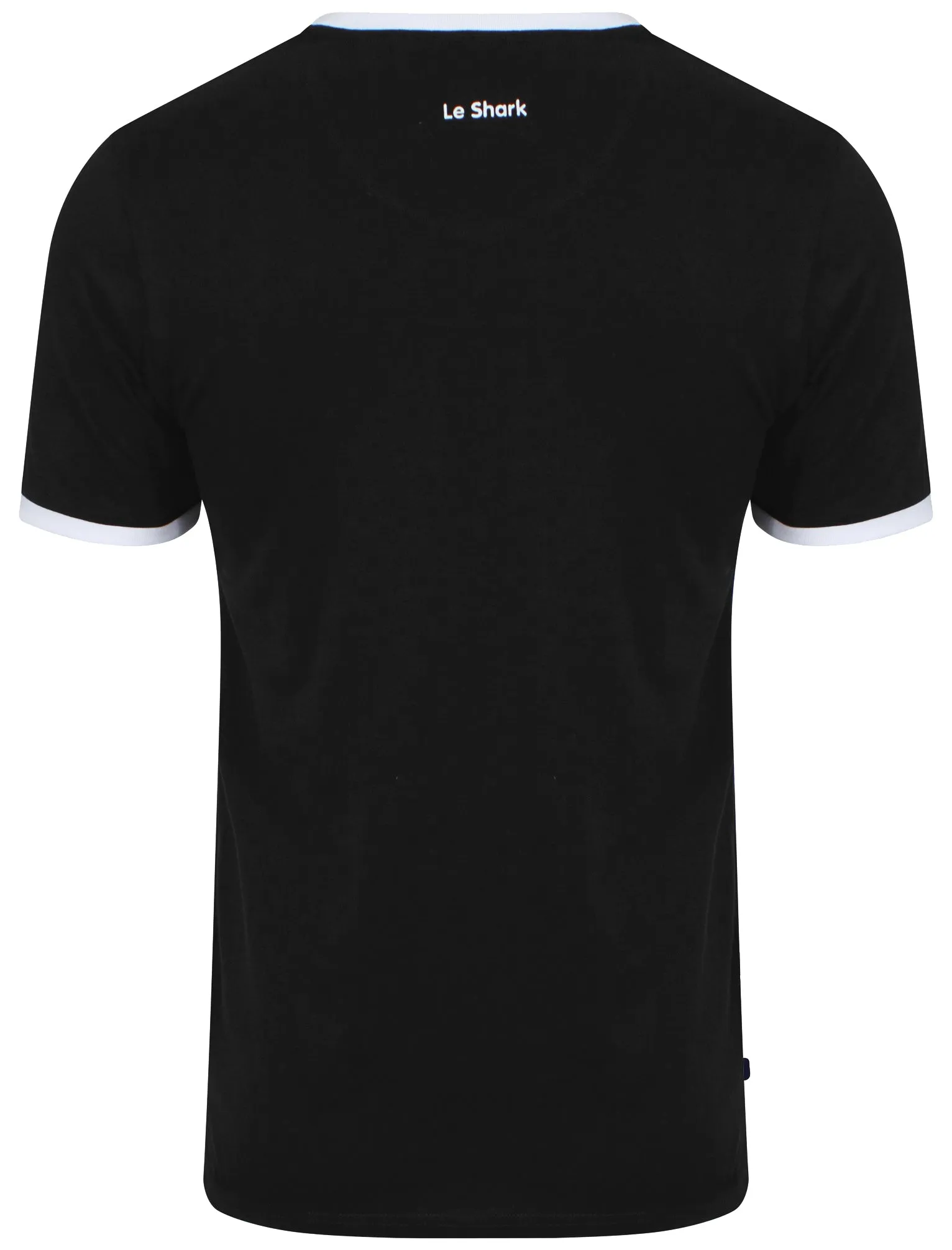 Petersham Contrast Trim Ringer T-Shirt in Black - Le Shark