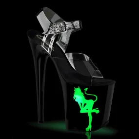 Pleaser Flamingo-808NLDG Ankle Strap Sandal With Light-Up Devil Girl