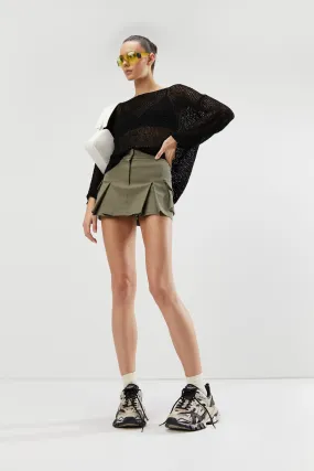 PLEATED CARGO MINI SKIRT