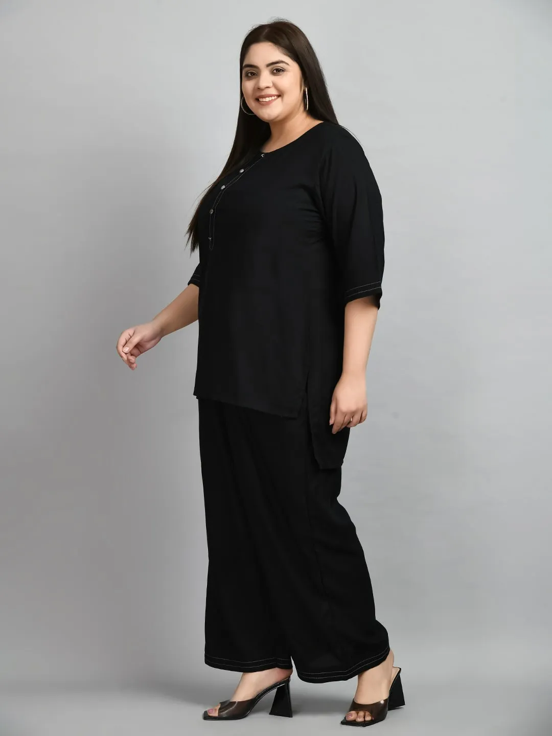 Plus Size Anchor Black Co-ord Set