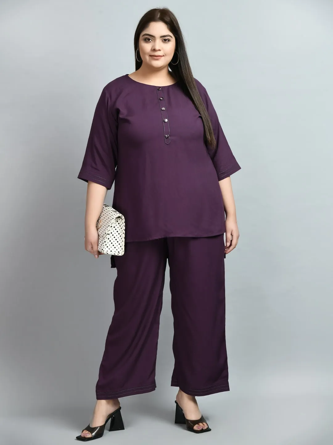 Plus Size Anchor Purple Co-ord Set