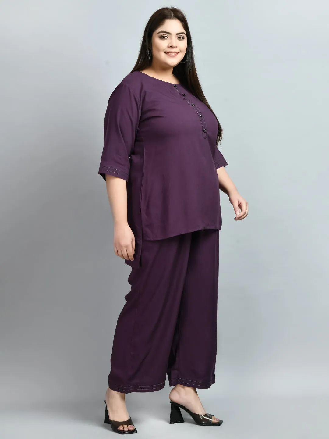 Plus Size Anchor Purple Co-ord Set