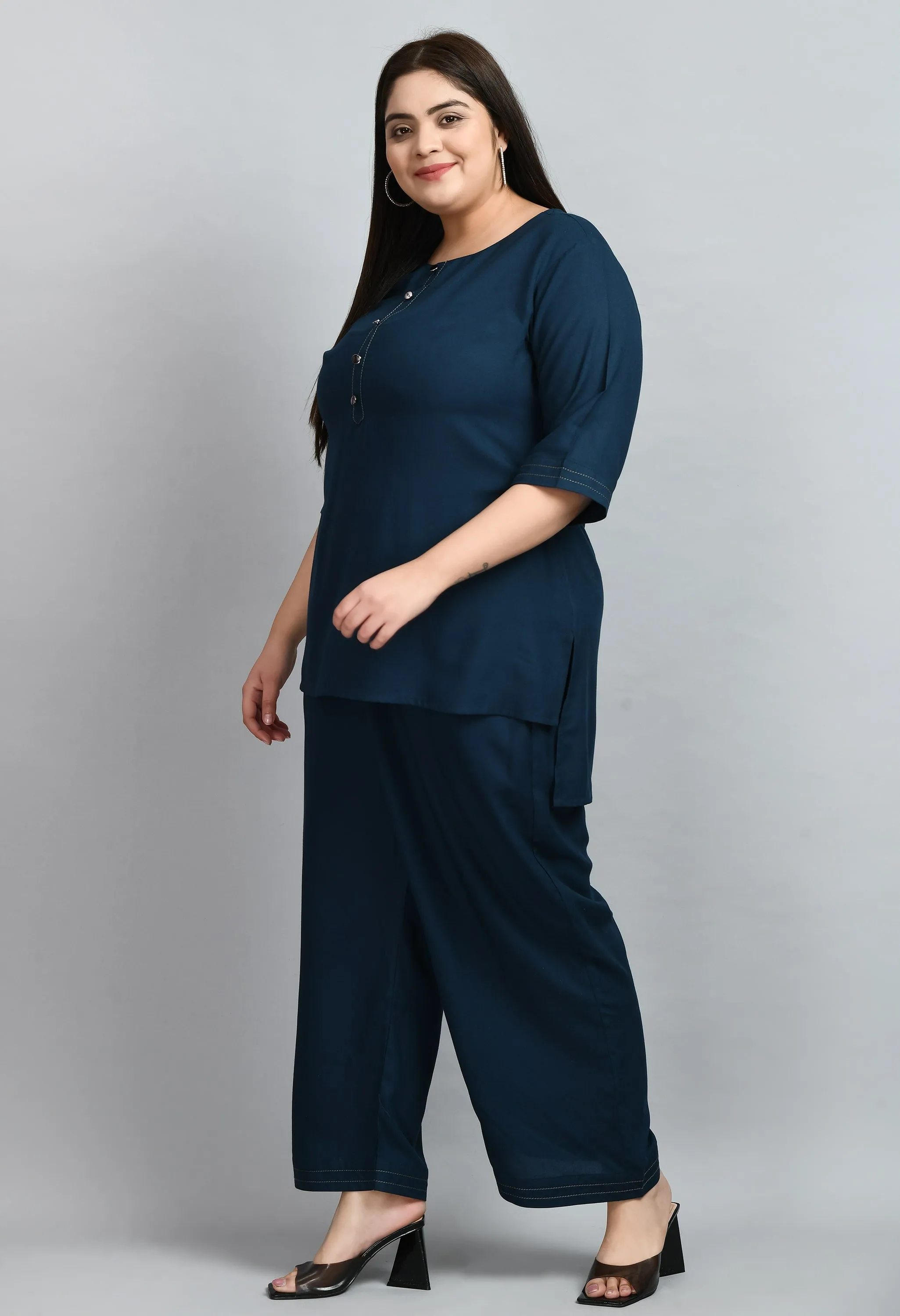 Plus Size Anchor Teal Co-ord Set