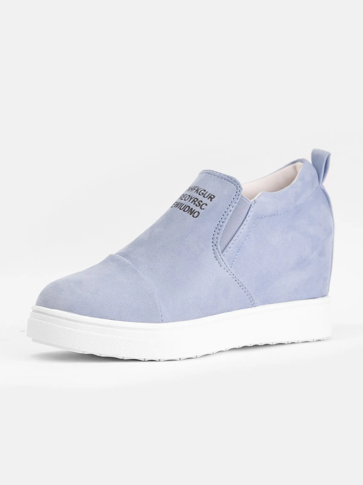 Purpdrank - Women Faux Suede Wedge heel Sneakers Slip on Breathable Shoes