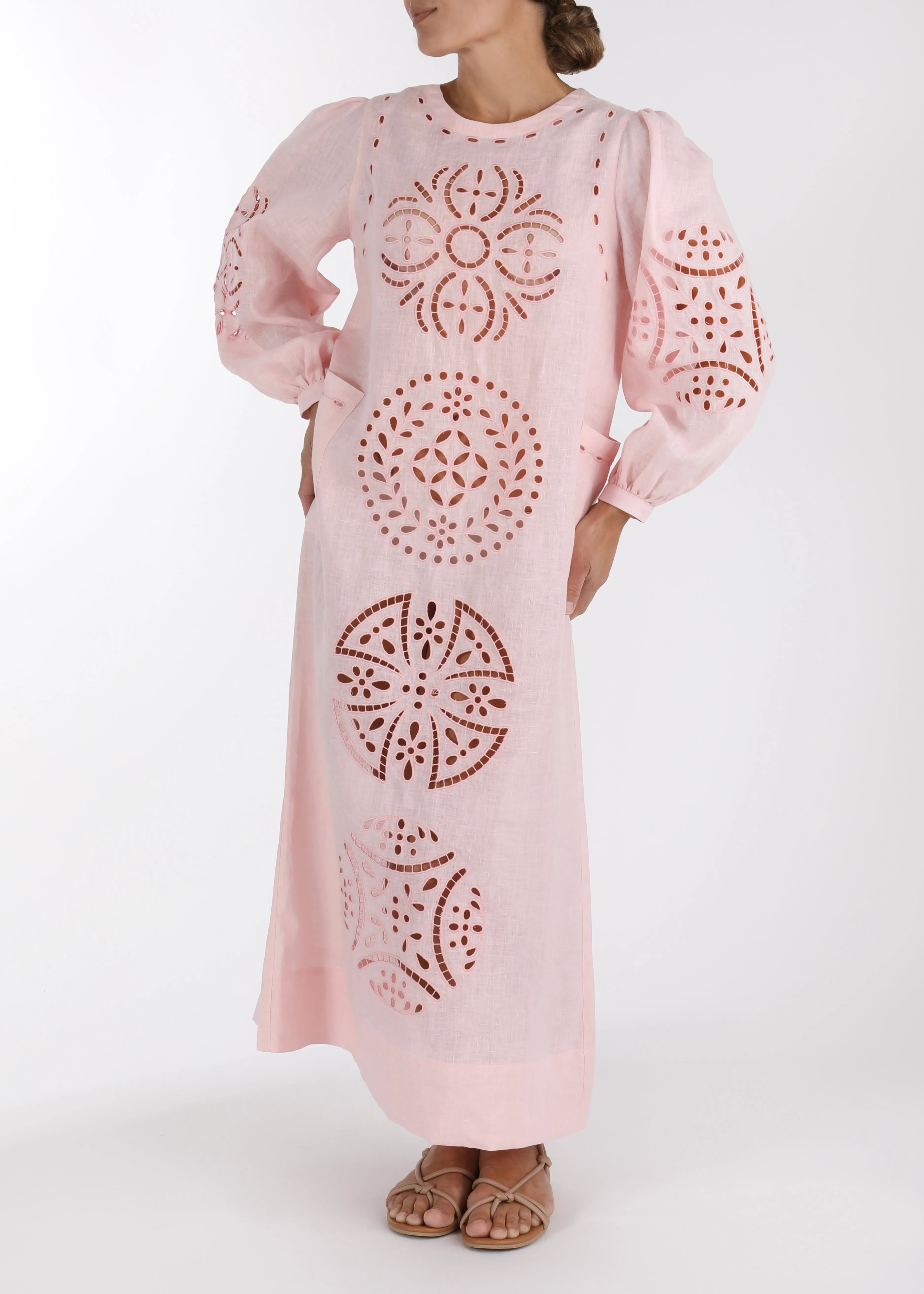 Richelieu Ukrainian Dress - Blush Pink by Larkin Lane