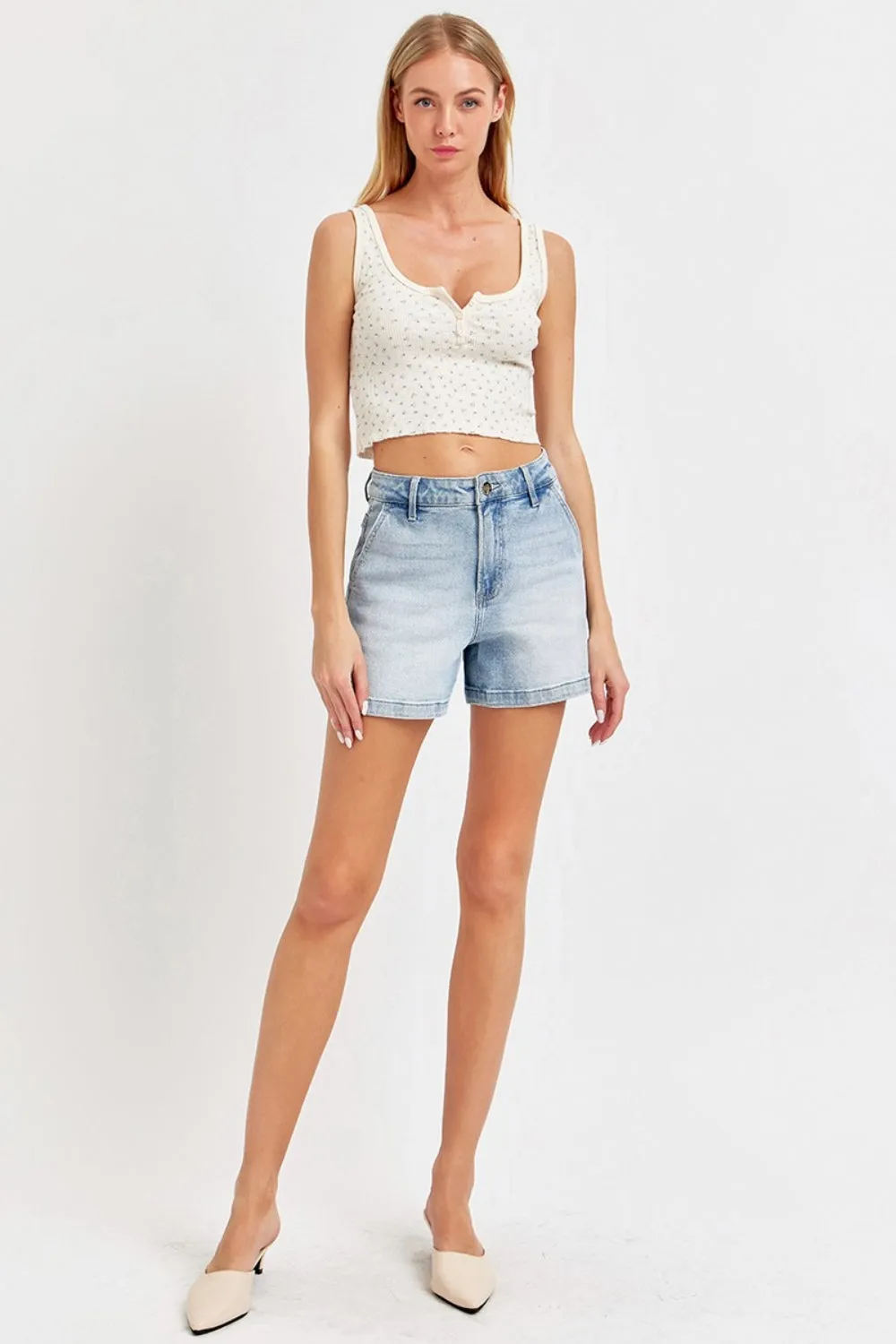 Risen Full Size High Rise Denim Shorts