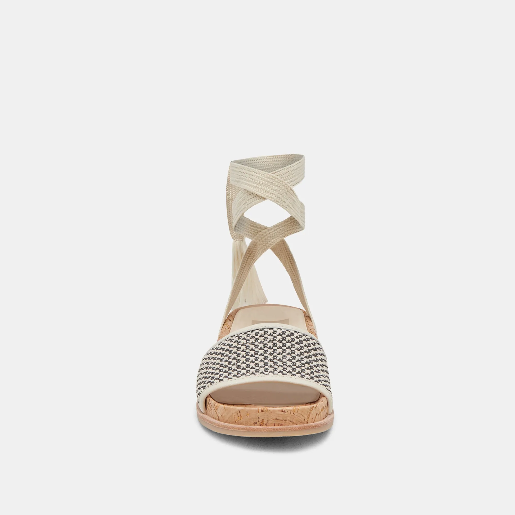 SALACY SANDALS BLACK NATURAL RAFFIA